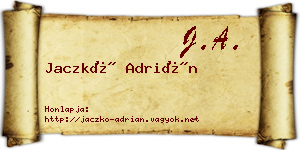Jaczkó Adrián névjegykártya