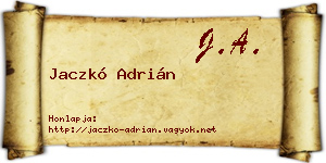 Jaczkó Adrián névjegykártya
